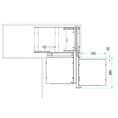 Мех-м висувний Elite для фасаду 450мм, хром Мех-м висувний Elite для фасаду 450мм, хром