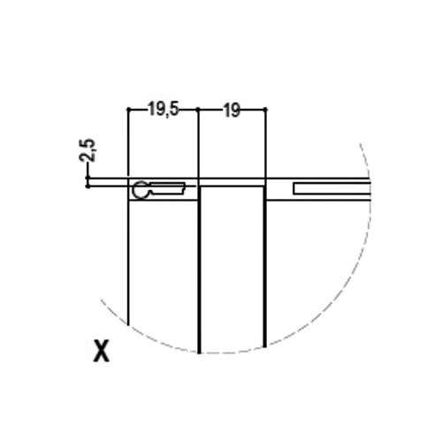 Modus з тримачем для винних келихів та задньою стінкою під ДСП 600х600мм, чорний (алюміній) Modus з тримачем для винних келихів та задньою стінкою під ДСП 600х600мм, чорний (алюміній)