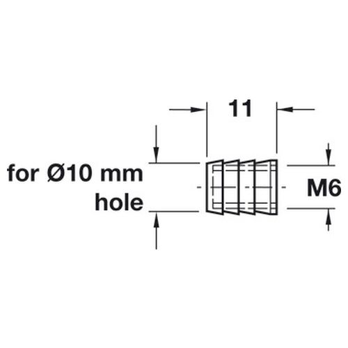 Муфта М6 10/11мм (нейлон), мин. 100шт.