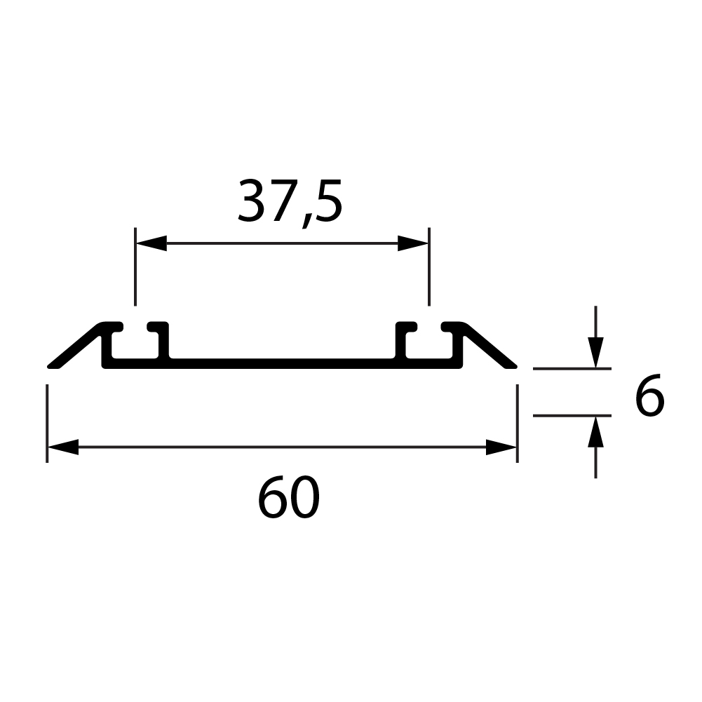 Направляюча нижня Е1, 2,4,6м, алюміній