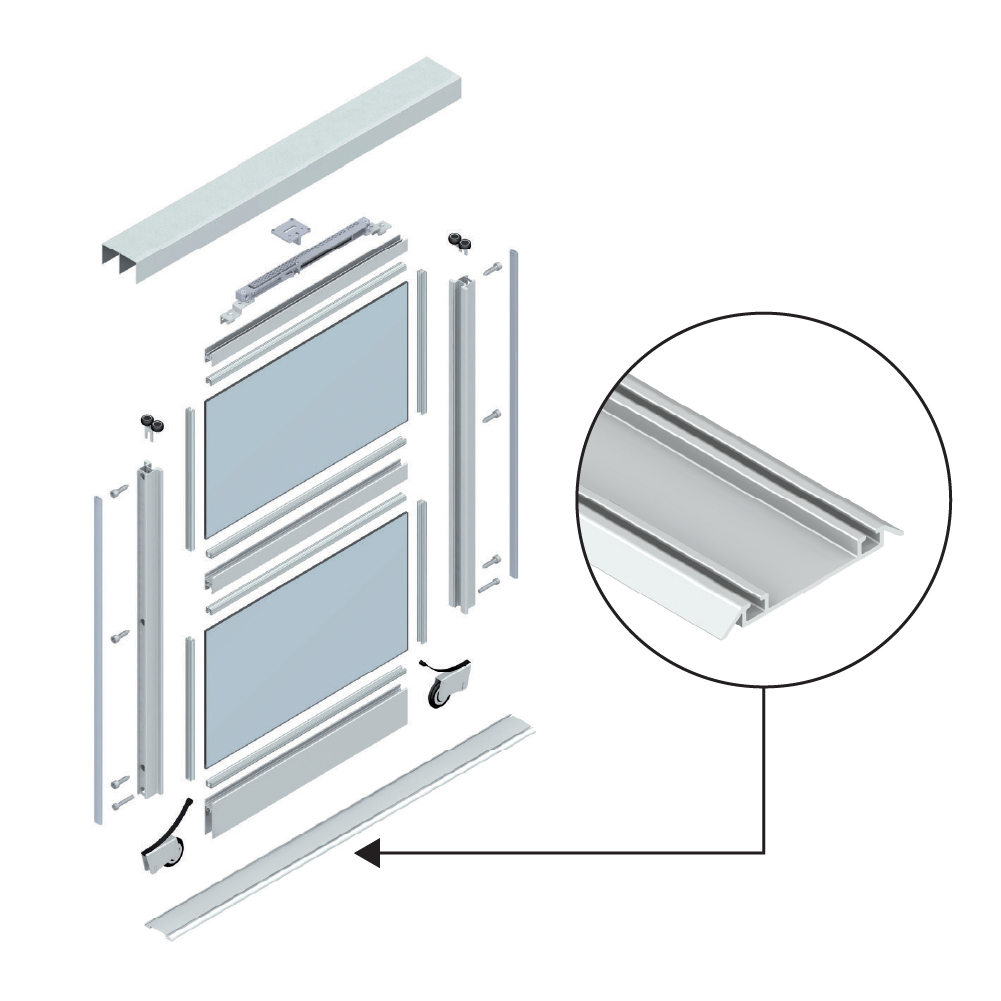 Направляюча нижня Е1, 2,4,6м, алюміній Направляюча нижня Е1, 2,4,6м, алюміній