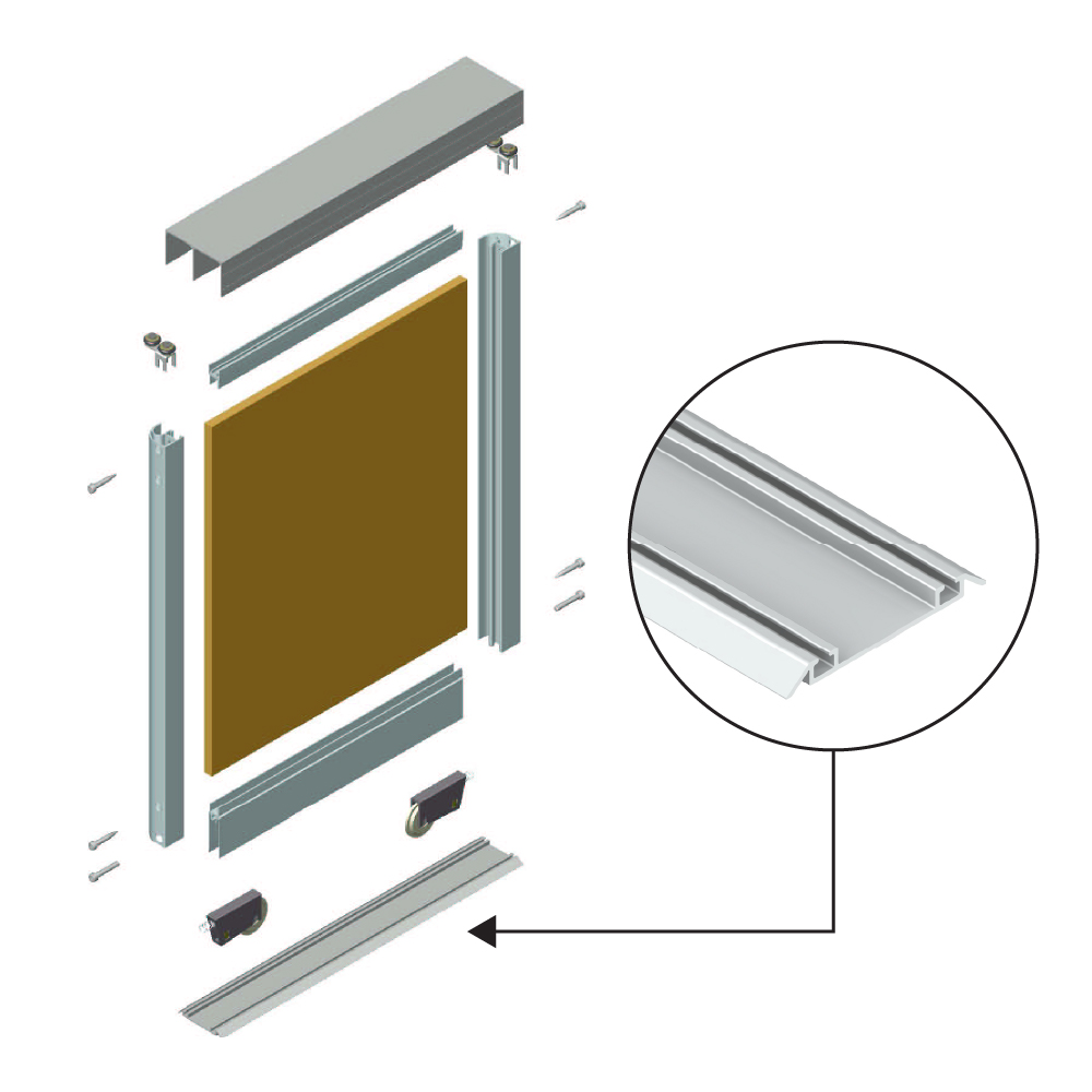 Направляюча нижня Е1, 2,4,6м, алюміній Направляюча нижня Е1, 2,4,6м, алюміній