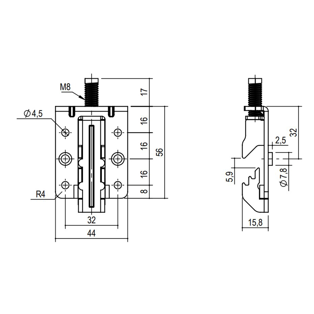 Навіска для стінових панелей з гвинтом d=8мм Навіска для стінових панелей з гвинтом d=8мм