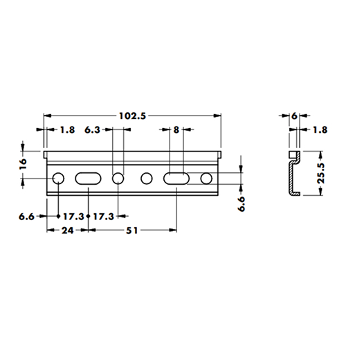 Навесная планка 102,3мм для подвеса арт.814.64.Z1