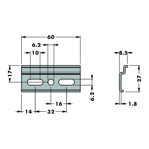 Навісна планка 26х60мм для підвісу 704