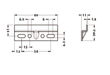 Навесная планка 80x30мм для подвеса арт.814.64.Z0 (альт ка891.AS.Z1.80.30)
