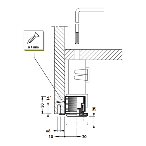 Опора для шафи d=28мм, м/о 32мм 