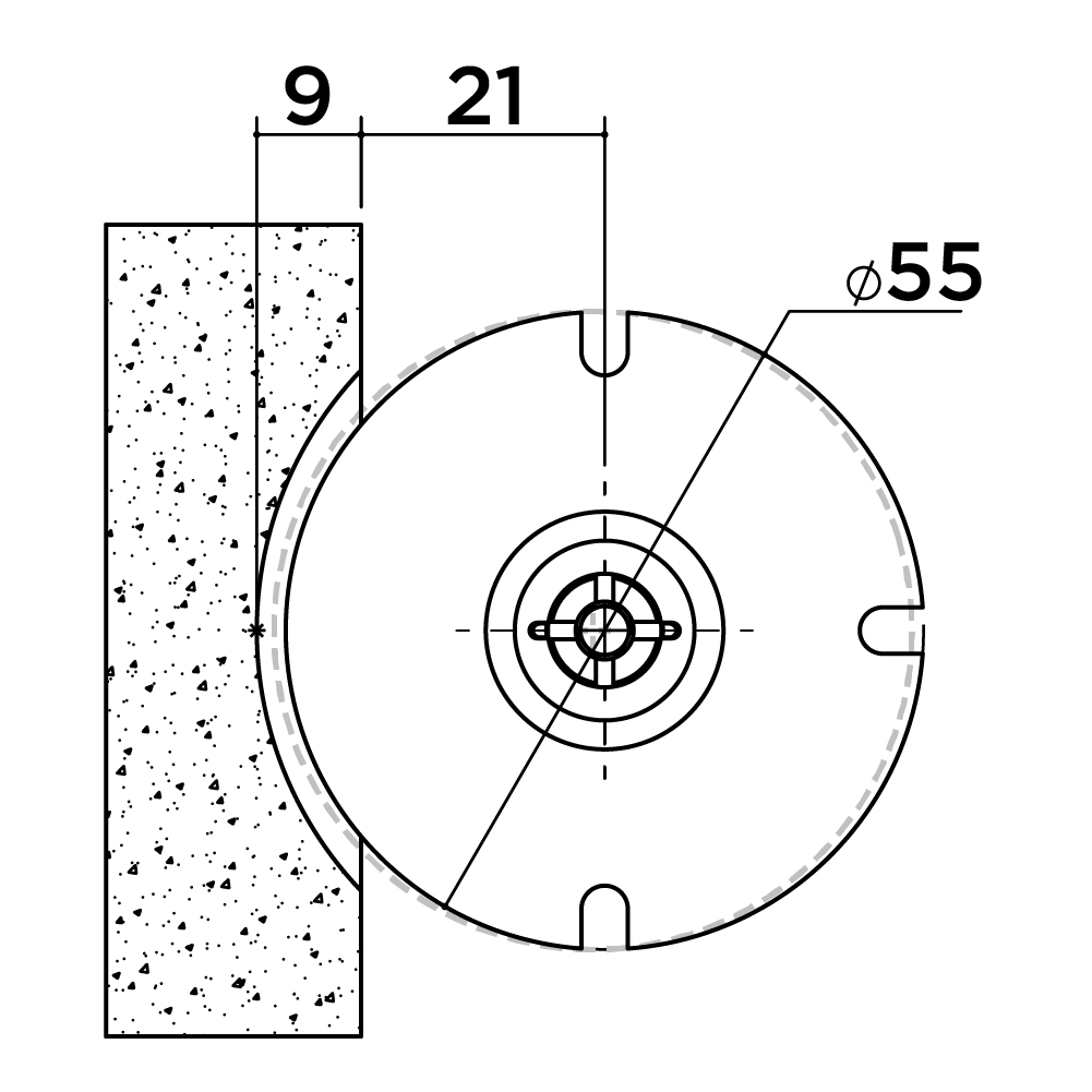Опора h=32мм для товщини 18мм, з конектором CT88 (d14х18мм) Опора h=32мм для товщини 18мм, з конектором CT88 (d14х18мм)