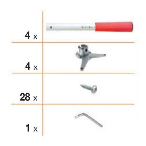 Опора Kinder 50х580мм , хром полірований +чорний (-85,+95мм)  Опора Kinder 50х580мм , хром полірований +чорний (-85,+95мм)