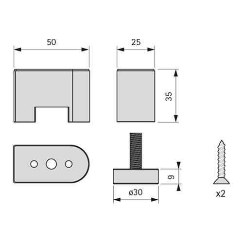 Опора регулируемая StiliEllipse для стойки под LED, черный (анод.), алюм.