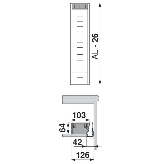 ORGA-LINE для TANDEMBOX, NL = 500 мм, ширина = 103 мм