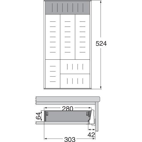 ORGA-LINE для TANDEMBOX, NL=550мм, ширина=280мм ORGA-LINE для TANDEMBOX, NL=550мм, ширина=280мм