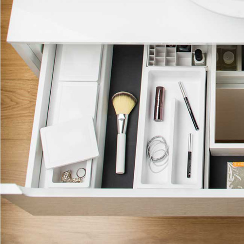 Органайзер для ванної кімнати (4 бокса), D=450мм, білий (пласт.) Органайзер для ванної кімнати (4 бокса), D=450мм, білий (пласт.)