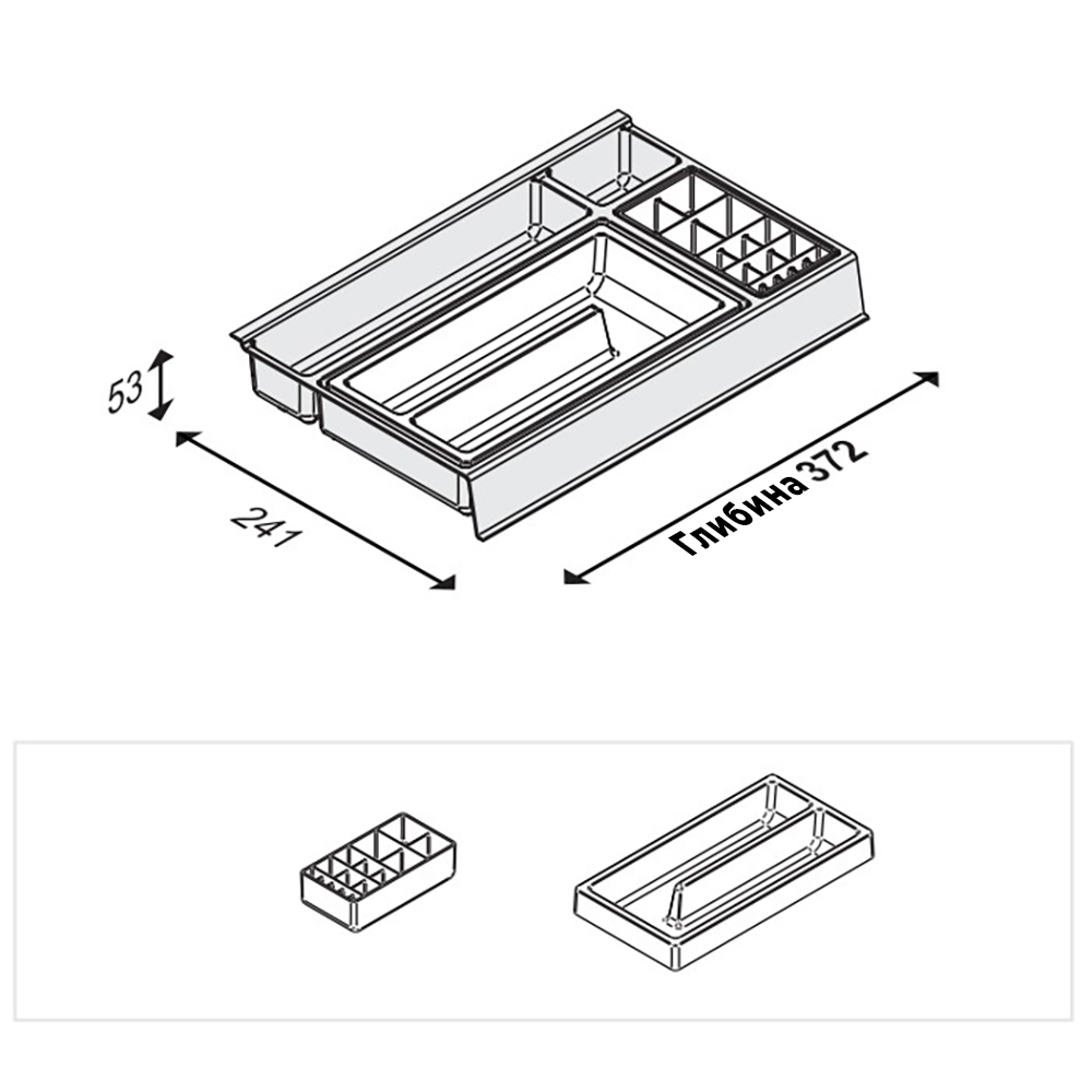 Органайзер для ванної кімнати (середній лоток), D=400мм, сірий Oріон (пласт.) Органайзер для ванної кімнати (середній лоток), D=400мм, сірий Oріон (пласт.)