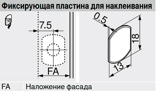Відповідна планка для TIP-ON, нікель, самоклеюча                                                          Відповідна планка для TIP-ON, нікель, самоклеюча