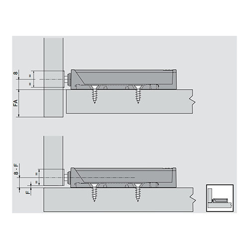 Відповідна планка для TIP-ON, нікель, самоклеюча                                                          Відповідна планка для TIP-ON, нікель, самоклеюча