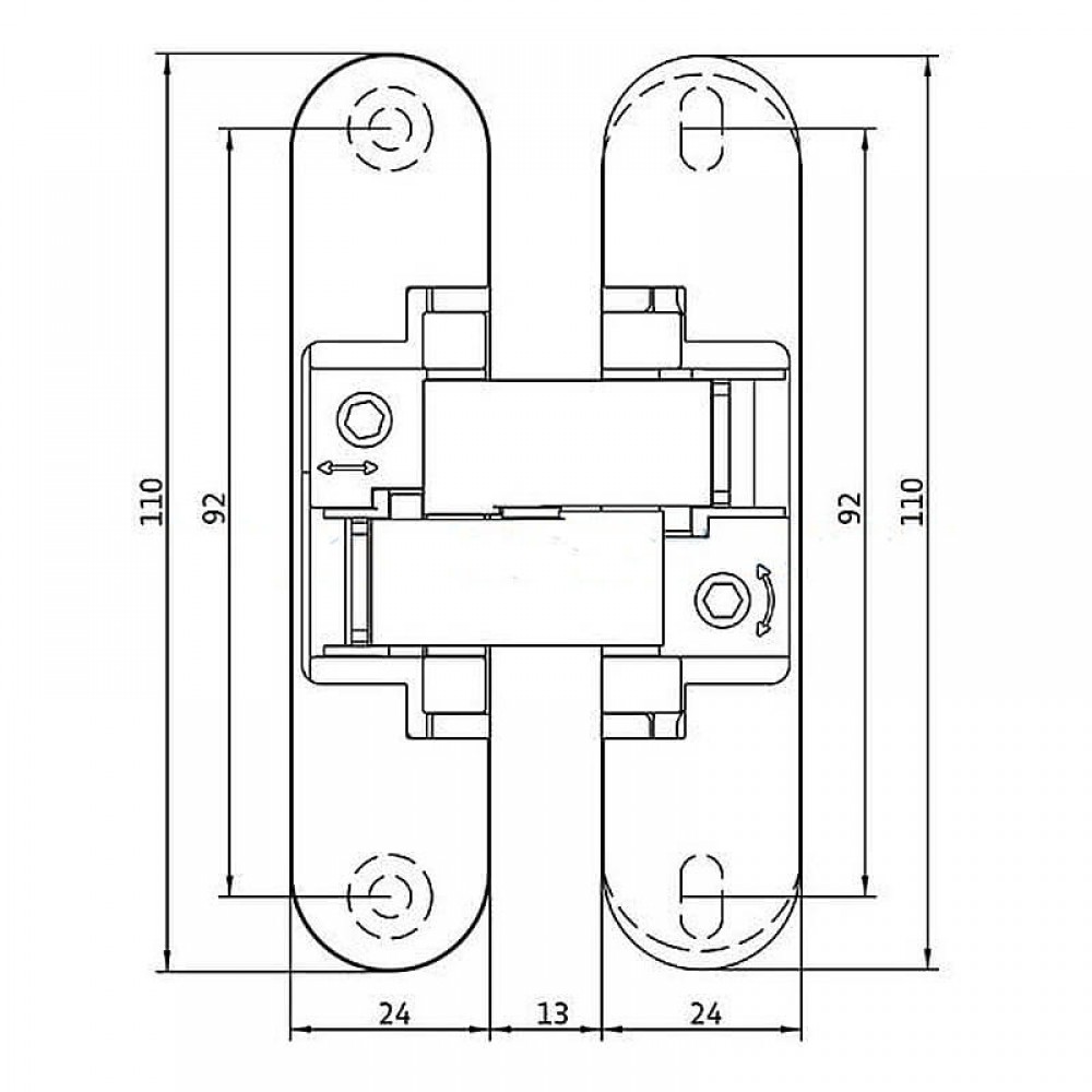 Петля прихованого монтажу Istar, 3D, універсальна, 20кг, хром пол., серія 505 Петля прихованого монтажу Istar, 3D, універсальна, 20кг, хром пол., серія 505