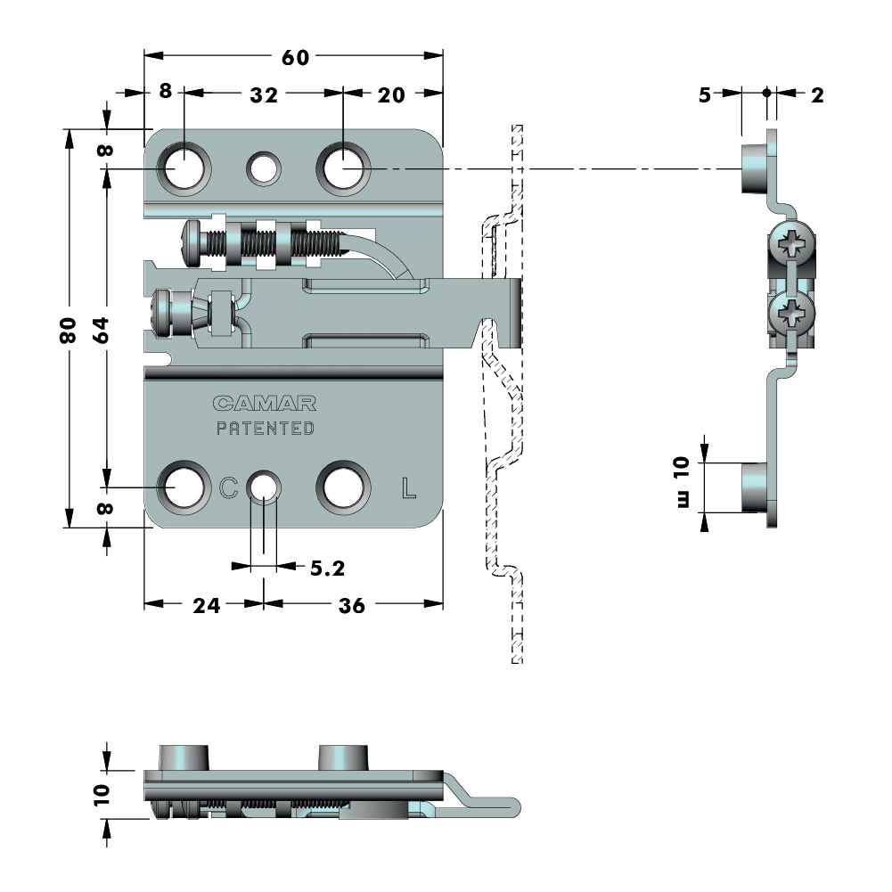 Підвіс з фіксац. від перекидання (саморіз), лівий Підвіс з фіксац. від перекидання (саморіз), лівий