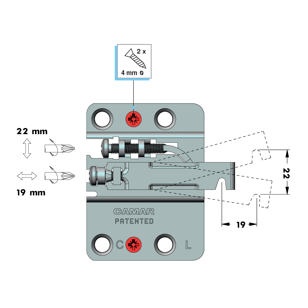 Підвіс з фіксац. від перекидання (саморіз), лівий Підвіс з фіксац. від перекидання (саморіз), лівий