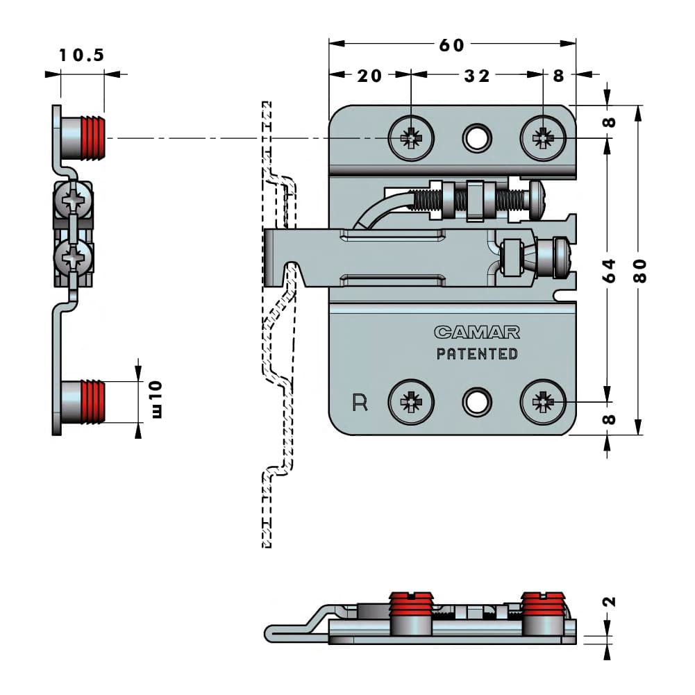 Підвіс під запресовування з фіксац. від перекидання (4-шестигранник), правий (RV) Підвіс під запресовування з фіксац. від перекидання (4-шестигранник), правий (RV)