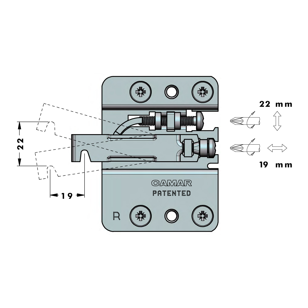 Підвіс під запресовування з фіксац. від перекидання (4-шестигранник), правий (RV) Підвіс під запресовування з фіксац. від перекидання (4-шестигранник), правий (RV)