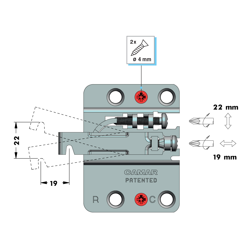 Підвіс з фіксац. від перекидання (саморіз), правий Підвіс з фіксац. від перекидання (саморіз), правий