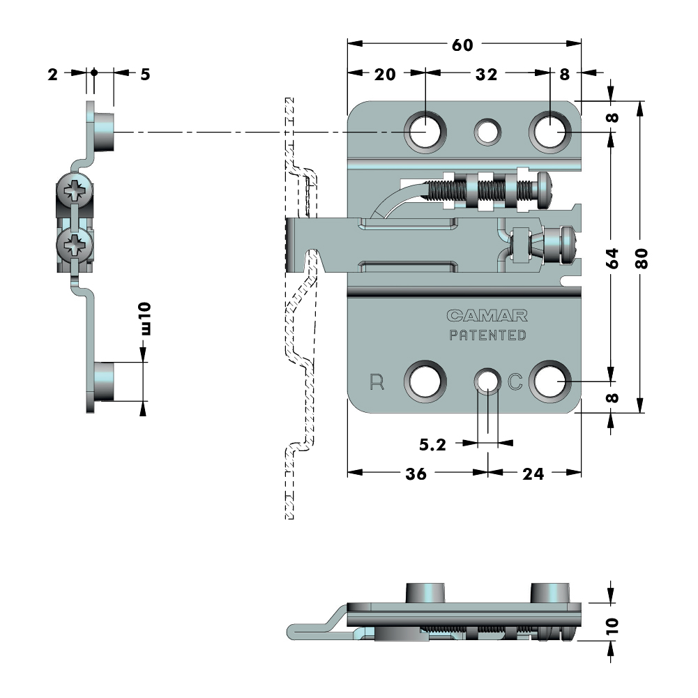 Підвіс з фіксац. від перекидання (саморіз), правий Підвіс з фіксац. від перекидання (саморіз), правий