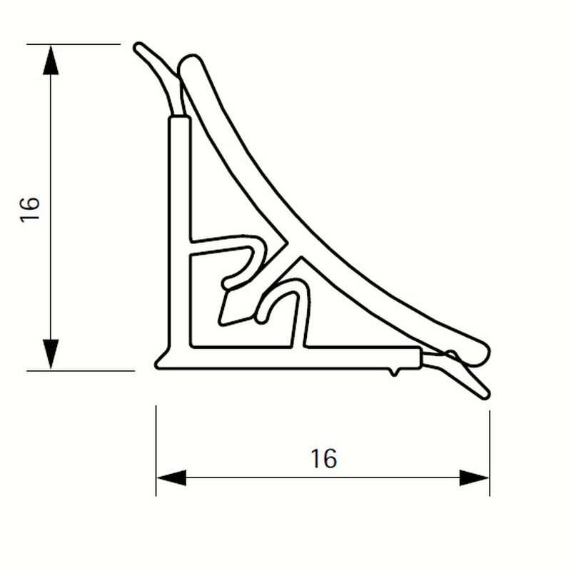 Плинтус алюмінієвий, увігнутої форми, 4,2м, чорний Плинтус алюмінієвий, увігнутої форми, 4,2м, чорний