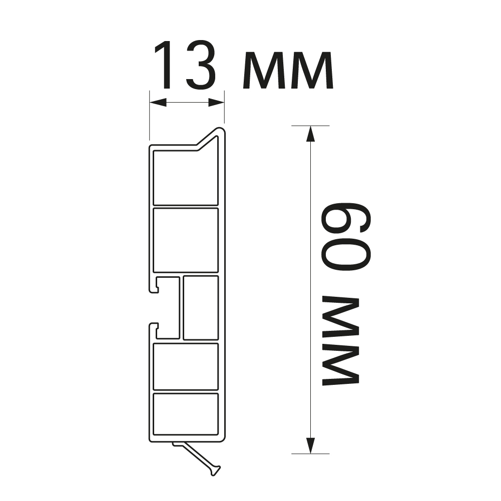 Цоколь ПВХ H=60мм, 4м, алюміній brush Цоколь ПВХ H=60мм, 4м, алюміній brush