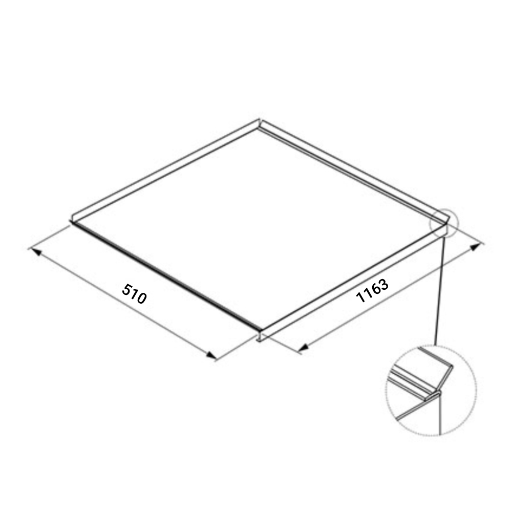 Піддон Алюм. 1163х510мм з ущільнювачем, антрацит Піддон Алюм. 1163х510мм з ущільнювачем, антрацит