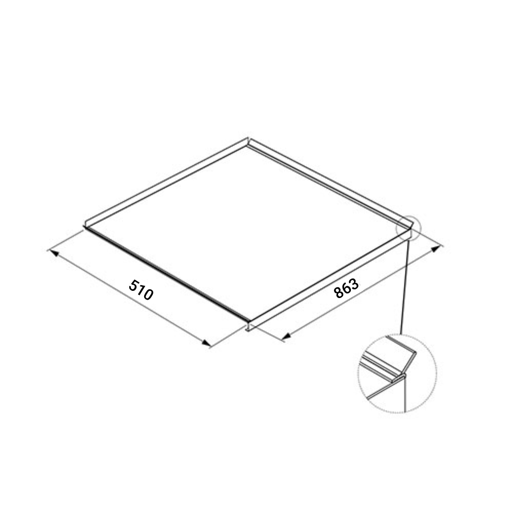 Піддон Алюм. 863х510мм з ущільнювачем, антрацит Піддон Алюм. 863х510мм з ущільнювачем, антрацит