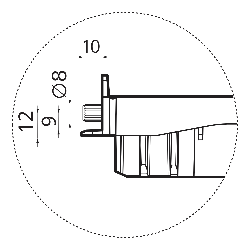 Піддон під холодильник Wind XL, чорний (пластик)