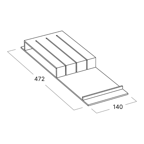 Підставка під ножі 473х142мм, сіро-коричневий (алюміній)
