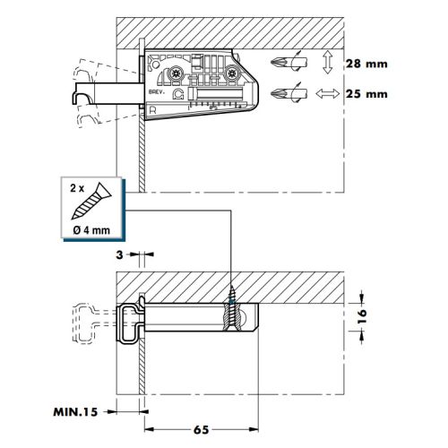 Підвіс кухонний під саморіз, лівий Підвіс кухонний під саморіз, лівий