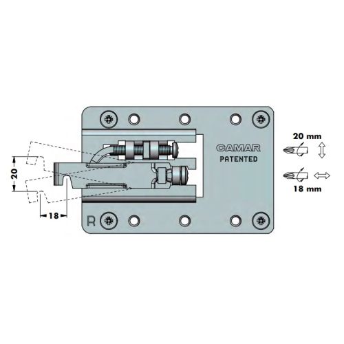 Підвіс під запресовування 807XL з фіксац. від перекид., правий (RV) Підвіс під запресовування 807XL з фіксац. від перекид., правий (RV)