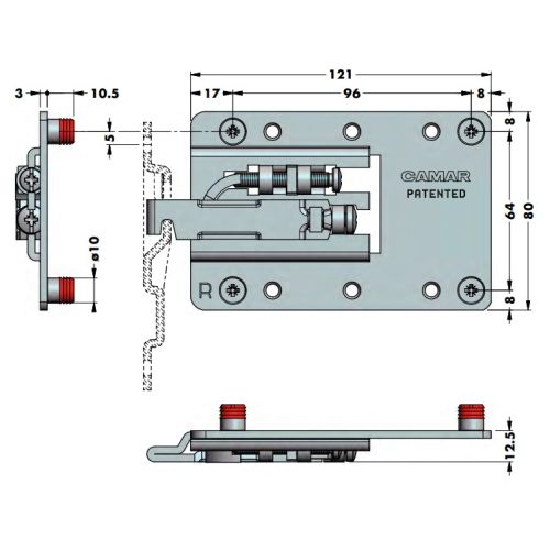 Підвіс під запресовування 807XL з фіксац. від перекид., правий (RV) Підвіс під запресовування 807XL з фіксац. від перекид., правий (RV)