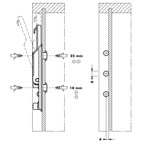 Підвіс прихованого монтажу, правий  Підвіс прихованого монтажу, правий