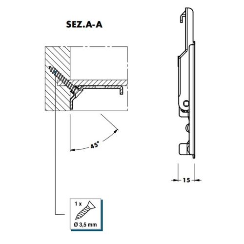 Підвіс прихованого монтажу, правий  Підвіс прихованого монтажу, правий