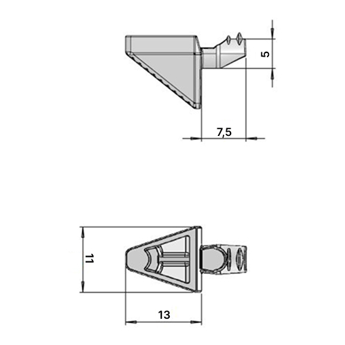 Полкодержатель Cheope для ДСП, d=5мм, титанум