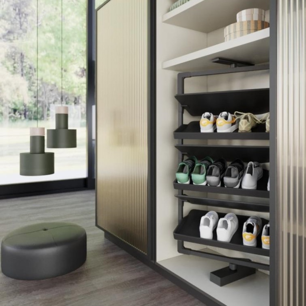 Полиця обертова для взуття (на 6 полиць), чорний