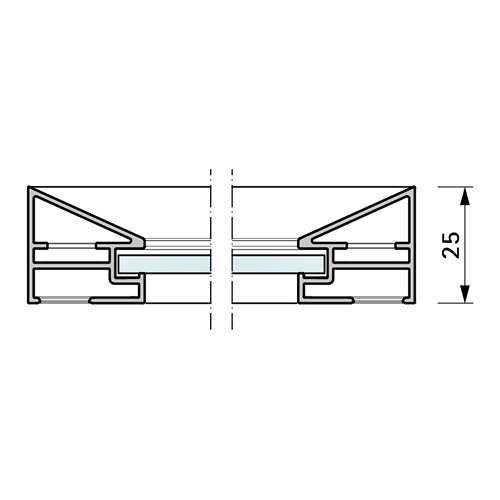 Полиця алюм. серія C, 900х450мм під LED з темно-сірим склом, 09 чорний