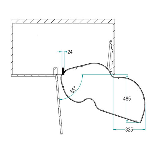 Полиця Ikona висувна 450/865х485мм поворотна, 2-х рівнева, права, Ardesia Полиця Ikona висувна 450/865х485мм поворотна, 2-х рівнева, права, Ardesia