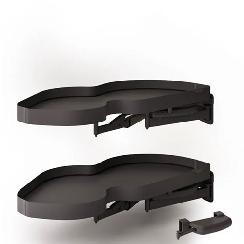 Полиця Ikona висувна 450/865х485мм поворотна, 2-х рівнева, права, Ardesia Полиця Ikona висувна 450/865х485мм поворотна, 2-х рівнева, права, Ardesia