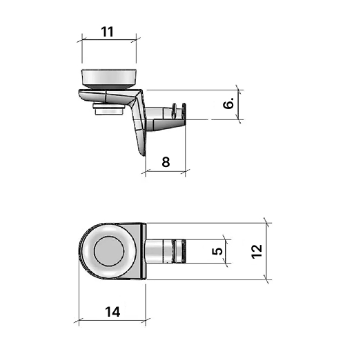 Полицетримач 12х14мм, з присоскою d11мм