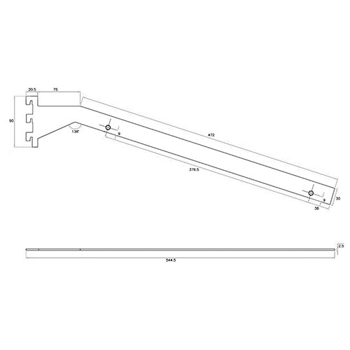 Полицетримач для взуттєвої полиці P500х30мм, лівий, чорний мат. Полицетримач для взуттєвої полиці P500х30мм, лівий, чорний мат.