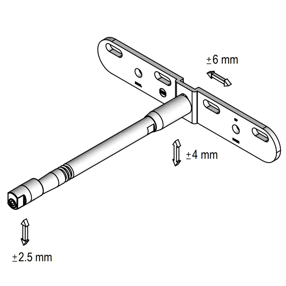 Полицетримач L=220мм d=18мм з кріпильн. пластиною для ДСП від 40мм, прихований монтаж, 30кг Полицетримач L=220мм d=18мм з кріпильн. пластиною для ДСП від 40мм, прихований монтаж, 30кг