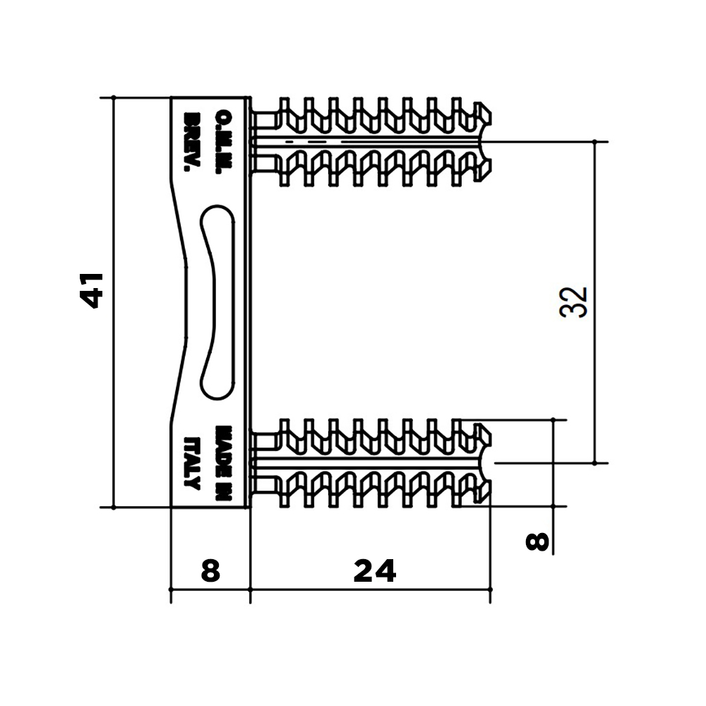 Полицетримач/стяжка 402 (8х8), замикаюч. Полицетримач/стяжка 402 (8х8), замикаюч.