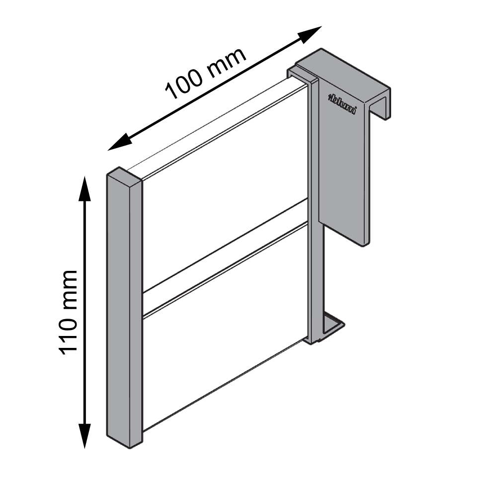 Поздовжній роздільник TANDEMBOX/INTIVO 100мм, білий шовк                                                  Поздовжній роздільник TANDEMBOX/INTIVO 100мм, білий шовк