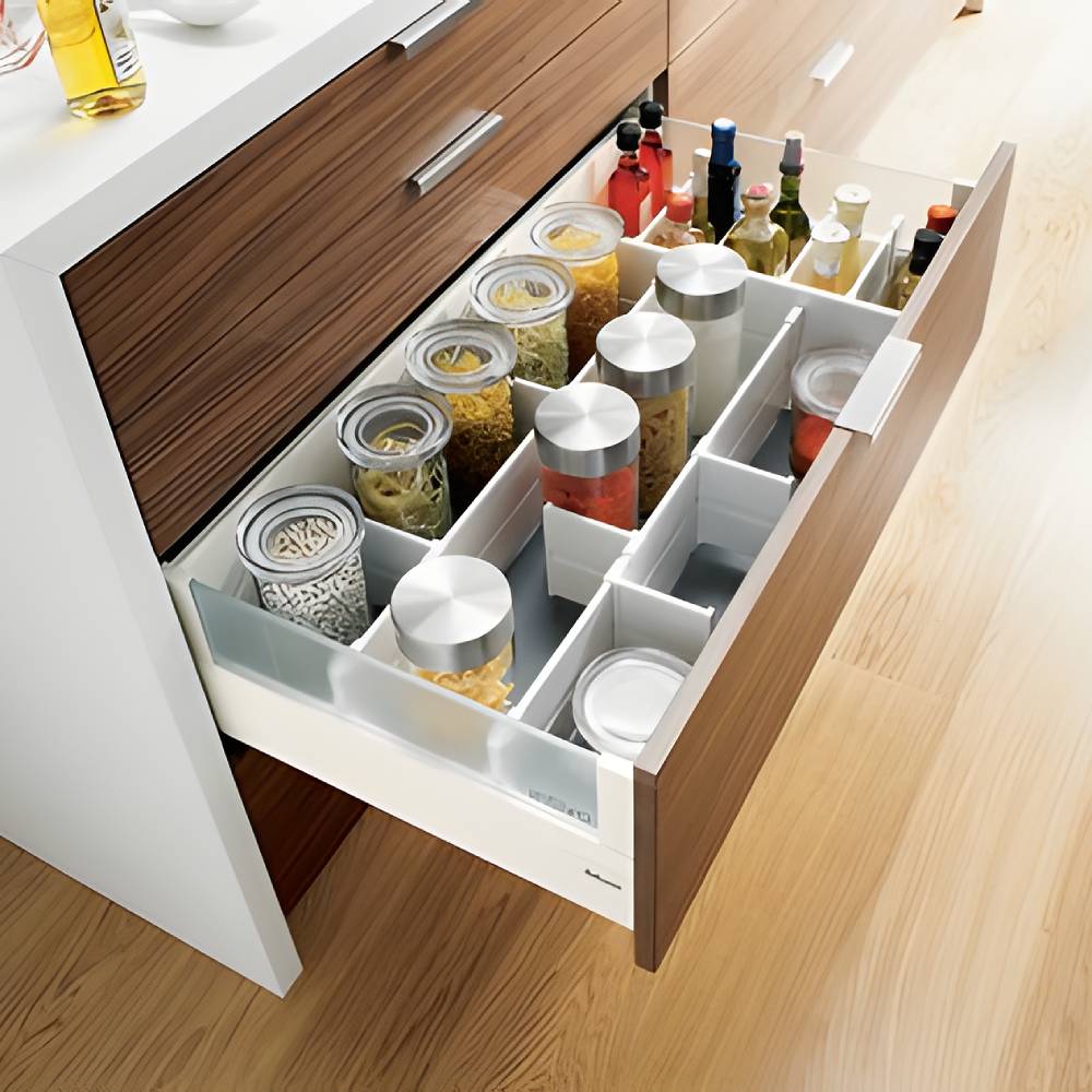 Поздовжній роздільник TANDEMBOX/INTIVO 100мм, білий шовк                                                  Поздовжній роздільник TANDEMBOX/INTIVO 100мм, білий шовк