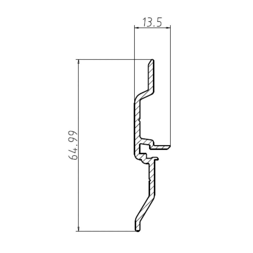 Профіль центральний LINE3 під 18-22 мм, L =  4.35 м, чорний  (алюміній анодований)